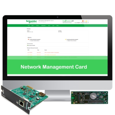Network Management Cards Schneider Electric 通過將單個 UPS 直接連接在網絡上對其進行遠程監控。
